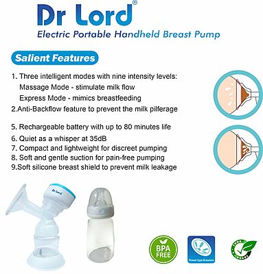 Handheld portable Electric Breast Pump With carry bag