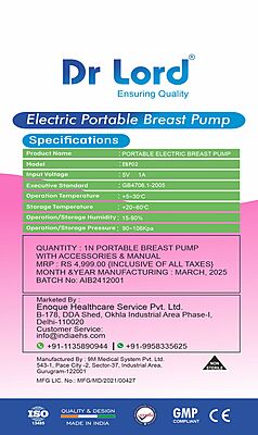 Handheld portable Electric Breast Pump With carry bag