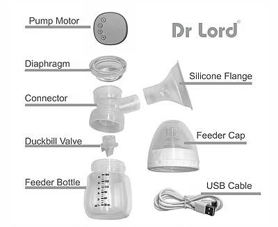Handheld portable Electric Breast Pump With carry bag